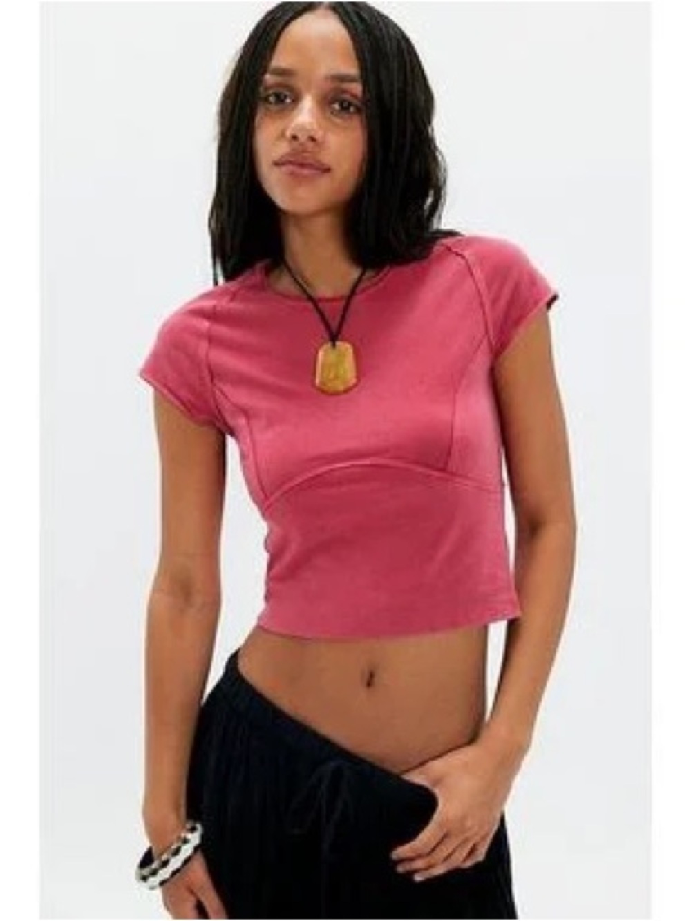 NWT! Free People We The Free Protagonist Cropped Cap Sleeve Tee Sz XS